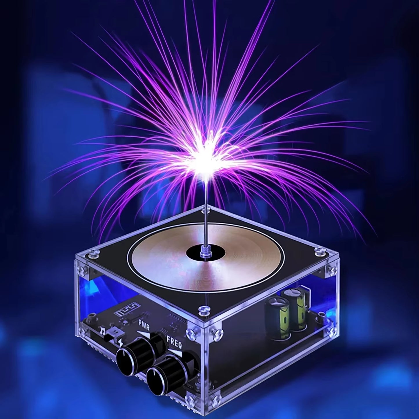 NEW Music Tesla Coil Bluetooth/Aux Dual Mode Music Box Artificial Lightning Touchable Audio Input Bluetooth Science Experiments