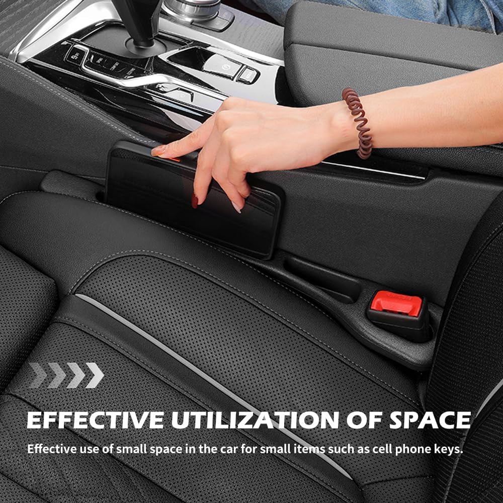 2PCS Car Gap Filler with Storage Slots,Upgrade Version Car Seat Gap Filler Organ