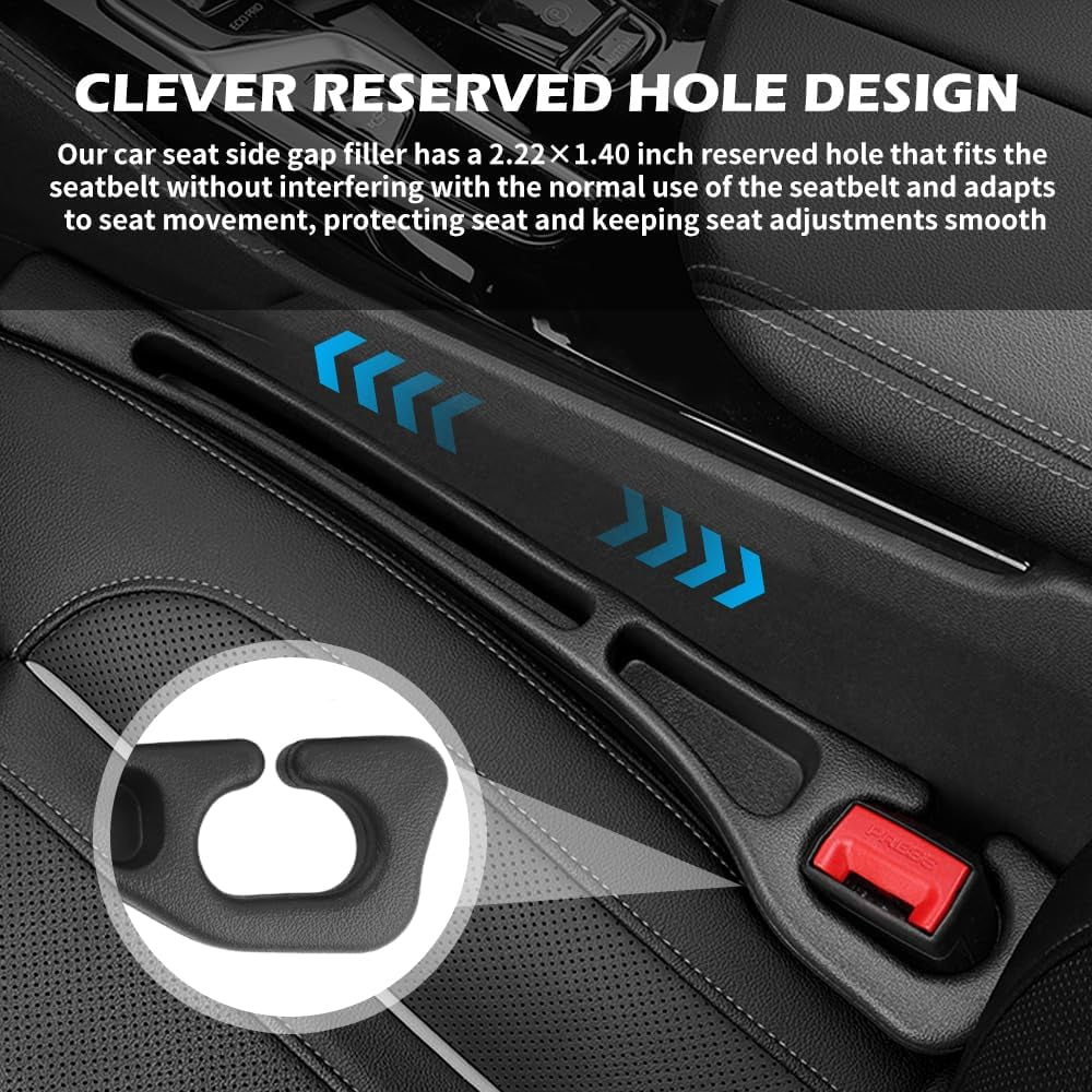 2PCS Car Gap Filler with Storage Slots,Upgrade Version Car Seat Gap Filler Organ