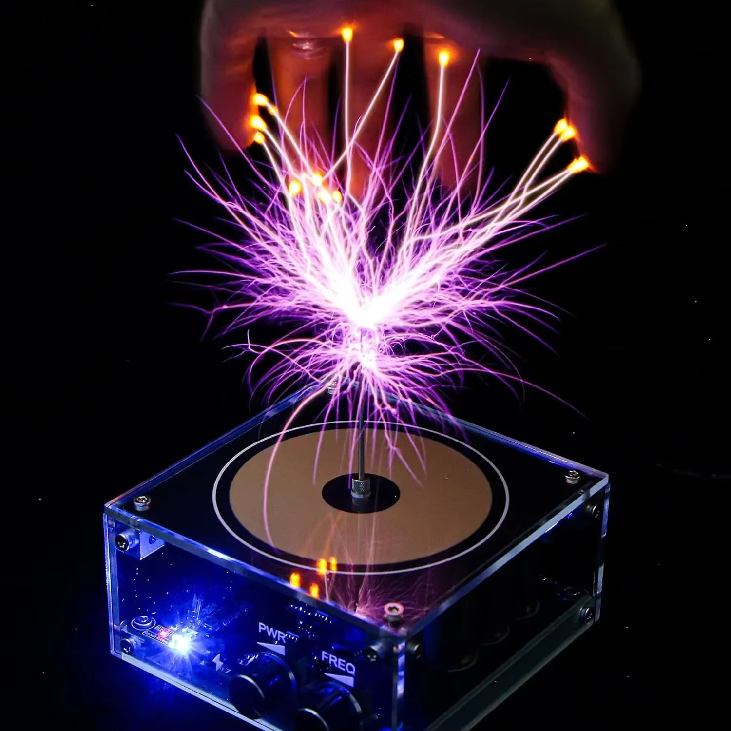 NEW Music Tesla Coil Bluetooth/Aux Dual Mode Music Box Artificial Lightning Touchable Audio Input Bluetooth Science Experiments