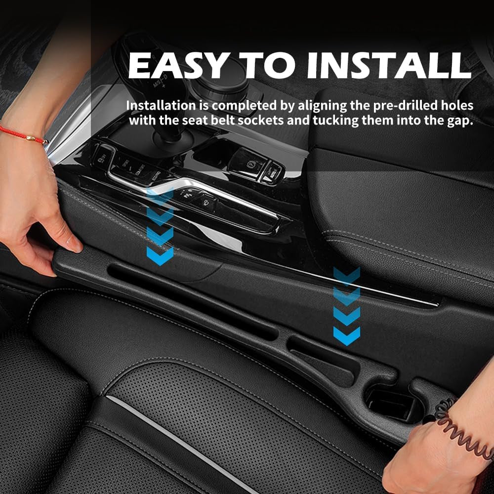 2PCS Car Gap Filler with Storage Slots,Upgrade Version Car Seat Gap Filler Organ